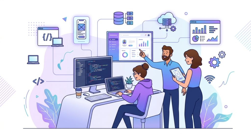 Custom software development services by DigitalErena, a software company in Lahore.